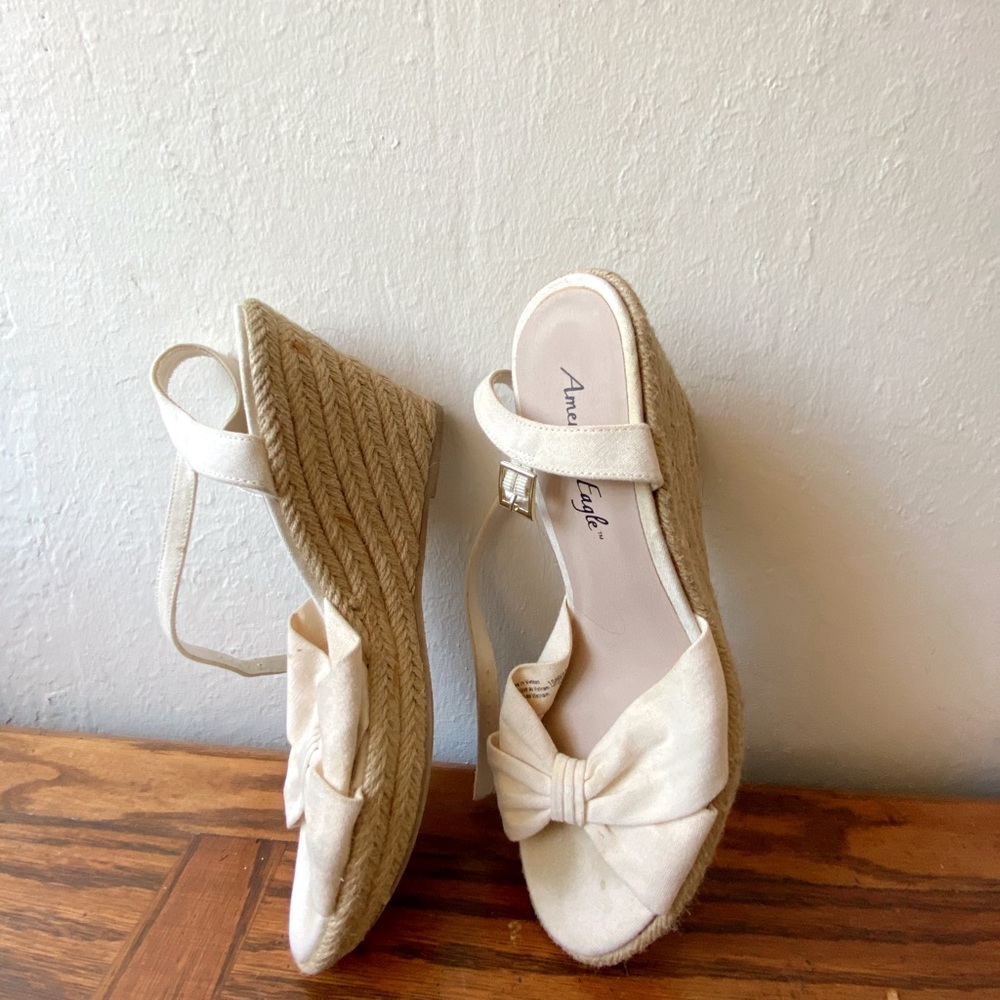 Fabric and Twine Boho Bow Wedges